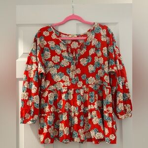 Kori Red Floral Blouse (Size L)